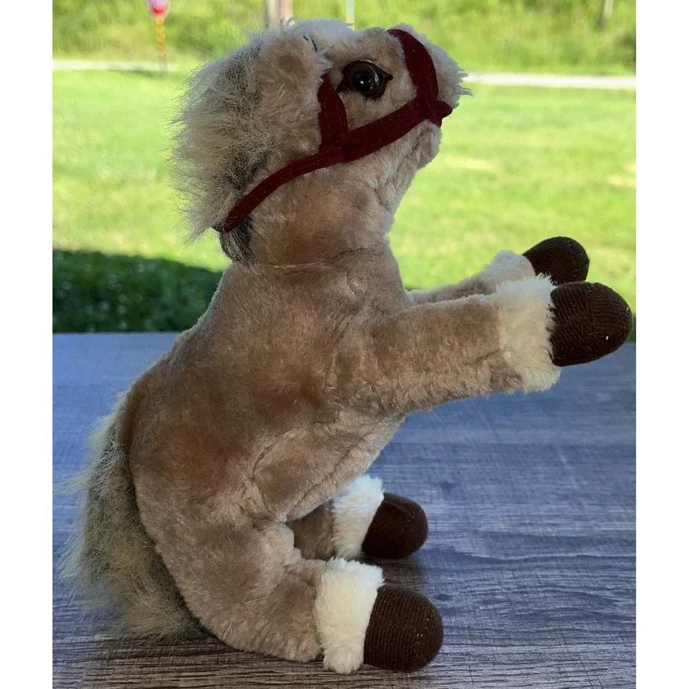 1999 Plushland Horse Pony Plush Stuffed Animal Tan Light Brown & White